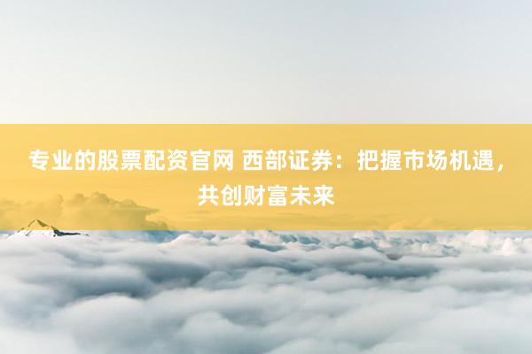 专业的股票配资官网 西部证券：把握市场机遇，共创财富未来