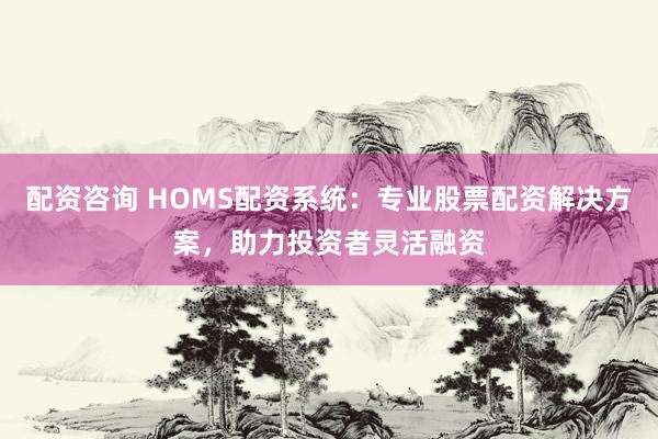 配资咨询 HOMS配资系统：专业股票配资解决方案，助力投资者灵活融资