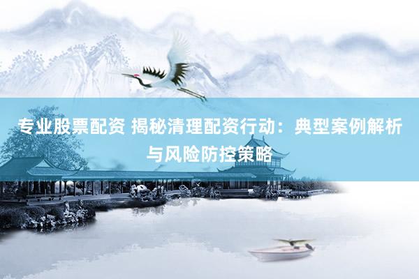 专业股票配资 揭秘清理配资行动：典型案例解析与风险防控策略