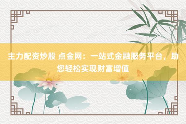 主力配资炒股 点金网:一站式金融服务平台,助您轻松实现财富增值