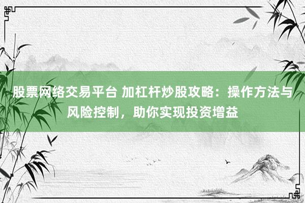 股票网络交易平台 加杠杆炒股攻略：操作方法与风险控制，助你实现投资增益