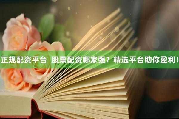 正规配资平台  股票配资哪家强？精选平台助你盈利！