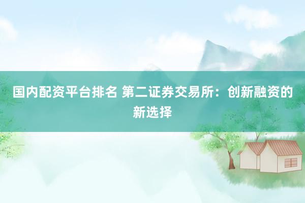 国内配资平台排名 第二证券交易所：创新融资的新选择