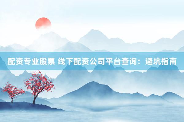 配资专业股票 线下配资公司平台查询:避坑指南