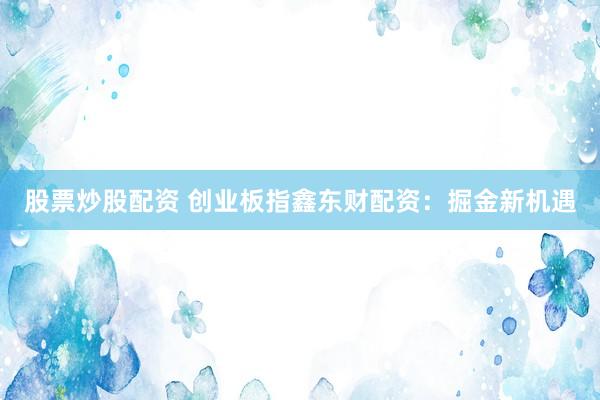 股票炒股配资 创业板指鑫东财配资：掘金新机遇
