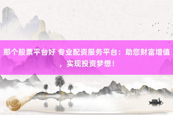 那个股票平台好 专业配资服务平台：助您财富增值，实现投资梦想！