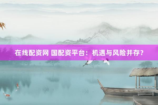 在线配资网 国配资平台：机遇与风险并存？